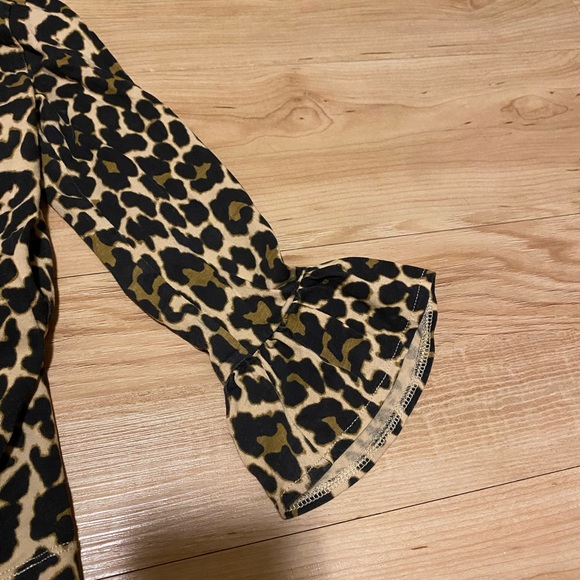 Crewcuts Girls Cheetah Print Long Sleeve Blouse Size 8 Crewneck 100% Cotton - Picture 2 of 4